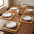 Eco Friendly Handwoven Jute Placemat – Square Design